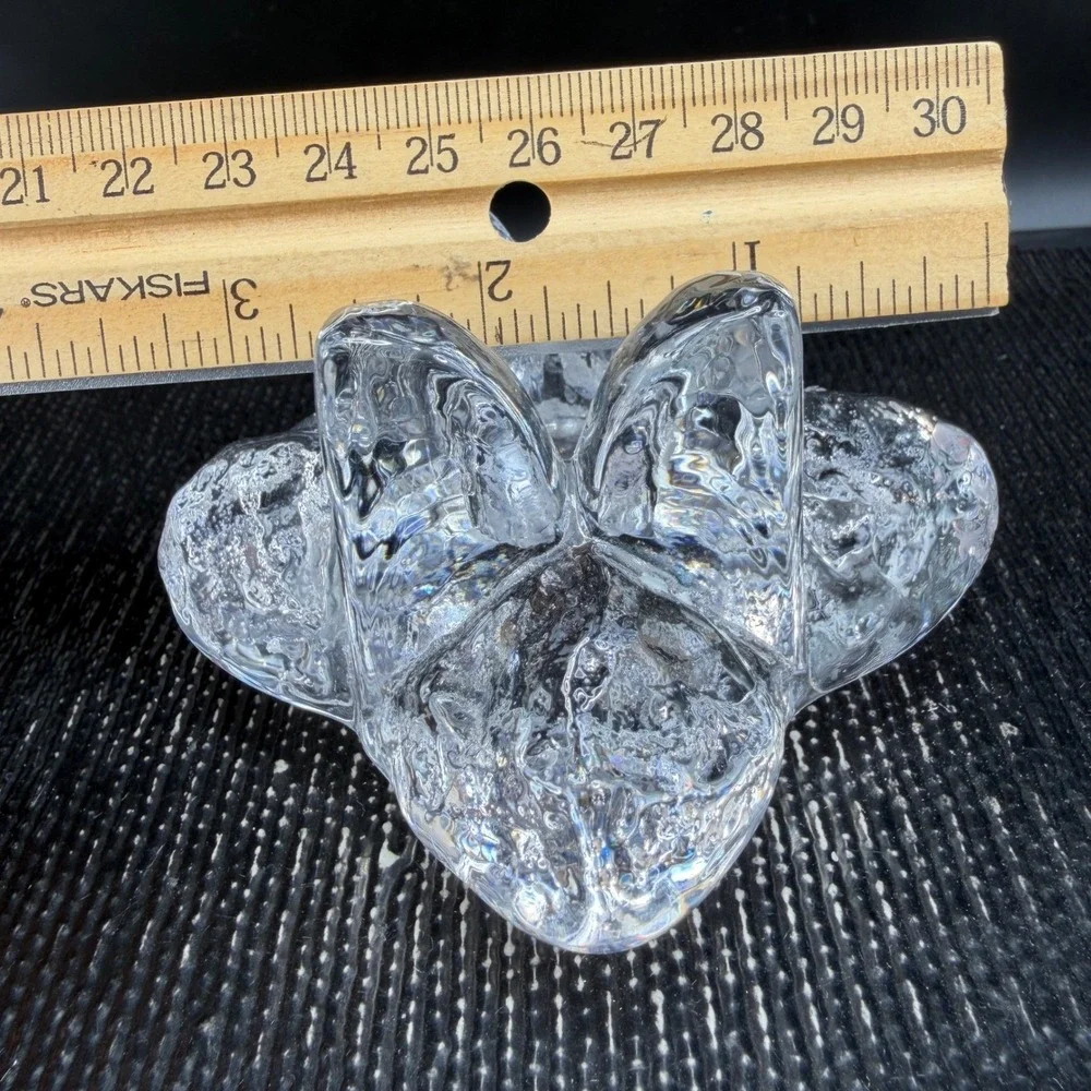 Kosta Boda Crystal Snowstar Taper Candle Holders Set 2 Ann Warff Art Glass Clear